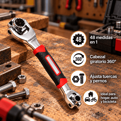 Llave Universal 48 en 1 Giratoria 360°